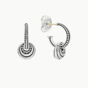 LAGOS Signature Caviar Dangle Huggie Earrings in Sterling Silver